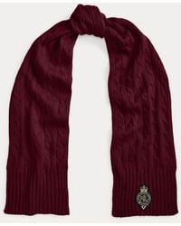 Ralph Lauren - Schal Mit Zopfmuster Und Wappenaufnäher - Lyst