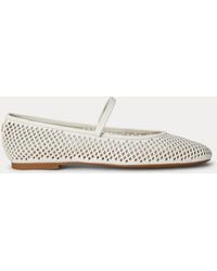 Ralph Lauren - Jayna Perforated Leather Mary Jane Flat - Lyst