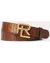 Ralph Lauren - Rl-buckle Caiman Belt - Lyst
