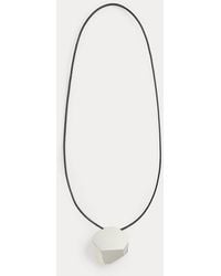 Ralph Lauren - Tone Geometric Leather Necklace - Lyst