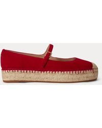Ralph Lauren - Luize Suede Mary Jane Espadrille - Lyst