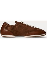 Ralph Lauren - Ballerina-Sneaker Aus Leder Mit Pony - Lyst