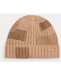 Ralph Lauren - Patchwork Rib-Knit Wool Beanie - Lyst