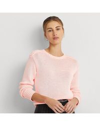 Lauren by Ralph Lauren - Ralph Lauren Cotton-blend Crewneck Sweater - Lyst