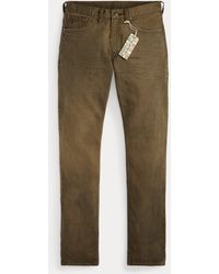 RRL - Slim Fit Distressed Bruine Jeans - Lyst
