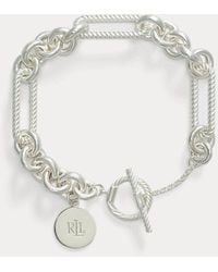 Ralph Lauren - Sterling Logo Charm Flex Bracelet - Lyst