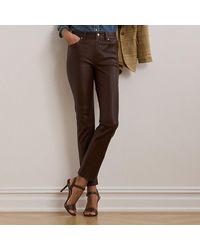 Ralph Lauren - Gerade, Knöchellange Hose Aus Lammleder - Lyst