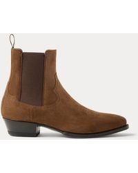 Ralph Lauren - Ralph Lauren Calf-Suede Chelsea Western Boot - Lyst