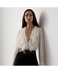 Ralph Lauren - Kensley Katoen-Zijden Voile Blouse - Lyst