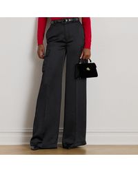 Ralph Lauren - Ralph Lauren Satin Charmeuse Wide-Leg Cargo Pant - Lyst