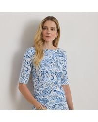 Ralph Lauren - Paisley Stretch Cotton Boatneck Tee - Lyst
