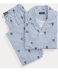 Heren Kleding voor voor Nacht- en slaapmode voor Pyjama's Overhemd Met Gestreepte Kleurvlakken in het Groen voor heren Polo Ralph Lauren Katoen X Asos Exclusieve Samenwerking 