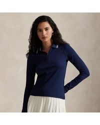 Ralph Lauren - Ralph Lauren Cable Quarter-Zip Long-Sleeve Polo Shirt - Lyst