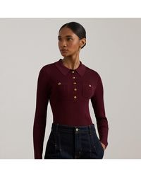 Ralph Lauren - Ralph Lauren Rib-Knit Long-Sleeve Polo Sweater - Lyst
