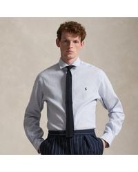 Polo Ralph Lauren - Custom Fit Striped Linen-Blend Shirt - Lyst