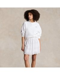 Ralph Lauren - Minifalda de algodón con bordado suizo - Lyst
