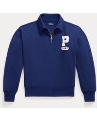 Polo Ralph Lauren - “P” Logo Slub Fleece Quarter-Zip - Lyst