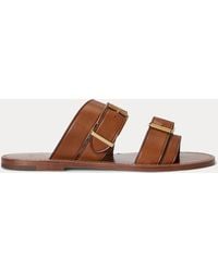 Polo Ralph Lauren - Buckled-Strap Leather Sandal - Lyst