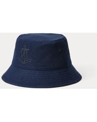 Ralph Lauren - Cappellino bob in cotone con logo ancora - Lyst