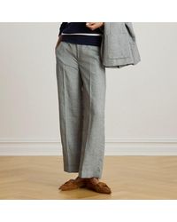 Ralph Lauren - Basket-Weave Linen-Blend Cropped Trouser - Lyst