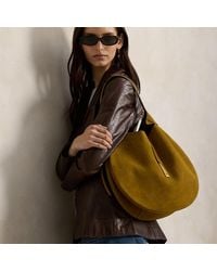 Ralph Lauren - Polo Id Suede Large Shoulder Bag - Lyst