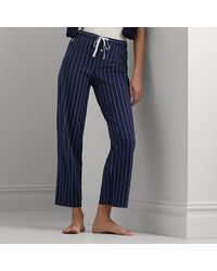 Lauren by Ralph Lauren - Pantaloni da pigiama in jersey a righe - Lyst