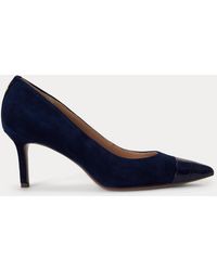 Ralph Lauren - Lanette Iii Suede & Croc-Embossed Pump - Lyst