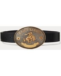 Ralph Lauren - Brede Vachetta Leren Riem Met Rodeogesp - Lyst
