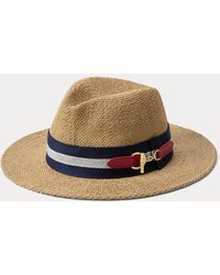 Ralph Lauren - Belt-Trim Straw Fedora - Lyst