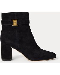 Ralph Lauren - Wildleder-Stiefelette Kellie Mit Absatz - Lyst