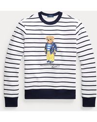 Polo Ralph Lauren Gestreiftes Sweatshirt mit Polo Bear - Blau