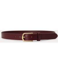 Ralph Lauren - Rounded-Buckle Leather Skinny Belt - Lyst