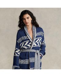Ralph Lauren - Geo-stripe Cotton-linen Cardigan - Lyst