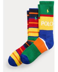 Polo Ralph Lauren - Striped Cotton-blend Crew Sock 2-pack - Lyst