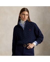 Polo Ralph Lauren - Cable-Knit Cotton Half-Zip Jumper - Lyst