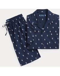 Polo Ralph Lauren Pyjama mit charakteristischem Pony - Blau
