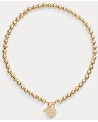 Lauren by Ralph Lauren - Gold-tone Logo Beaded Necklace - Lyst
