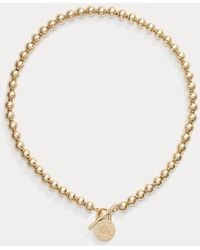 Ralph Lauren - Tone Logo Beaded Necklace - Lyst
