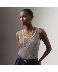 Ralph Lauren - Ralph Lauren Melony Embellished Mesh Tank Top - Lyst
