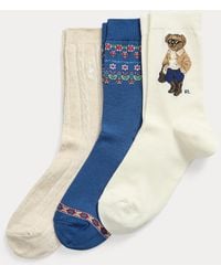 Polo Ralph Lauren - Polo Bear Floral Crew Sock 3-Pack - Lyst