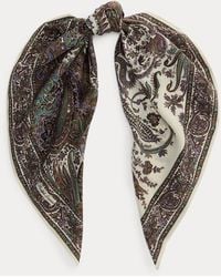 Ralph Lauren - Paisley Crepe De Chine Square Scarf - Lyst