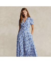 Polo Ralph Lauren - Floral Crepe Short-sleeve Dress - Lyst