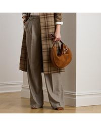 Ralph Lauren - Geplooide Wijde Wollen Broek Met Visgraat - Lyst