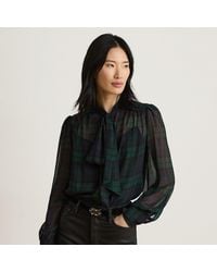 Ralph Lauren - Watch Georgette Tie-Neck Blouse - Lyst