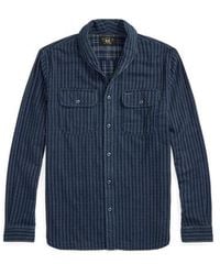RRL - Camicia a righe double-face indaco - Lyst