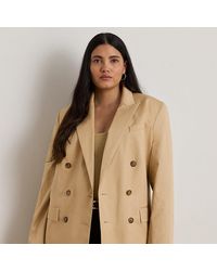Ralph Lauren - Ralph Lauren Double-Breasted Cotton Twill Blazer - Lyst