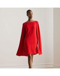 Ralph Lauren - Cape Georgette Cocktail Dress - Lyst