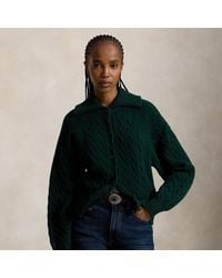 Polo Ralph Lauren - Cable Wool-Cashmere Collared Cardigan - Lyst