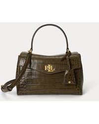 Ralph Lauren - Croc-Embossed Small Farrah Soft Satchel - Lyst