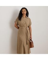 Ralph Lauren - Taglie Plus - Abito in crêpe con stampa geometrica - Lyst